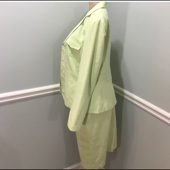 Kasper Lime Green Linen skirt size 12 - Picture 3 of 8